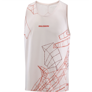 Salomon S/Lab Speed Singlet Homme Lilac Ash/Fiery Red
