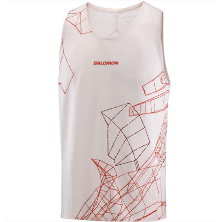 Salomon S/Lab Speed Singlet Homme Lilac Ash/Fiery Red