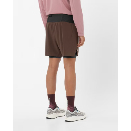 Salomon Sense Aero 2In1 Shorts 5" M Coffee Bean