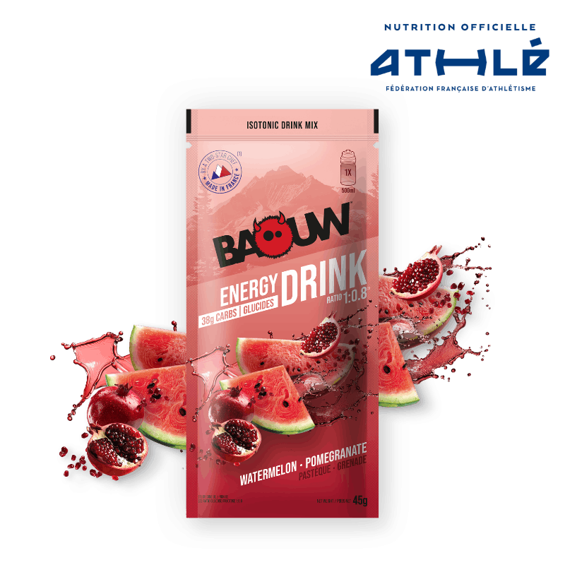 Baouw Energy Drink Sachet Individuel Pastèque/Grenade