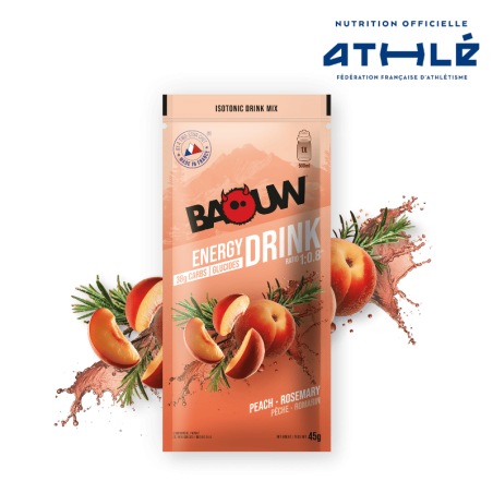 Baouw Energy Drink Sachet Individuel Pêche/Romarin