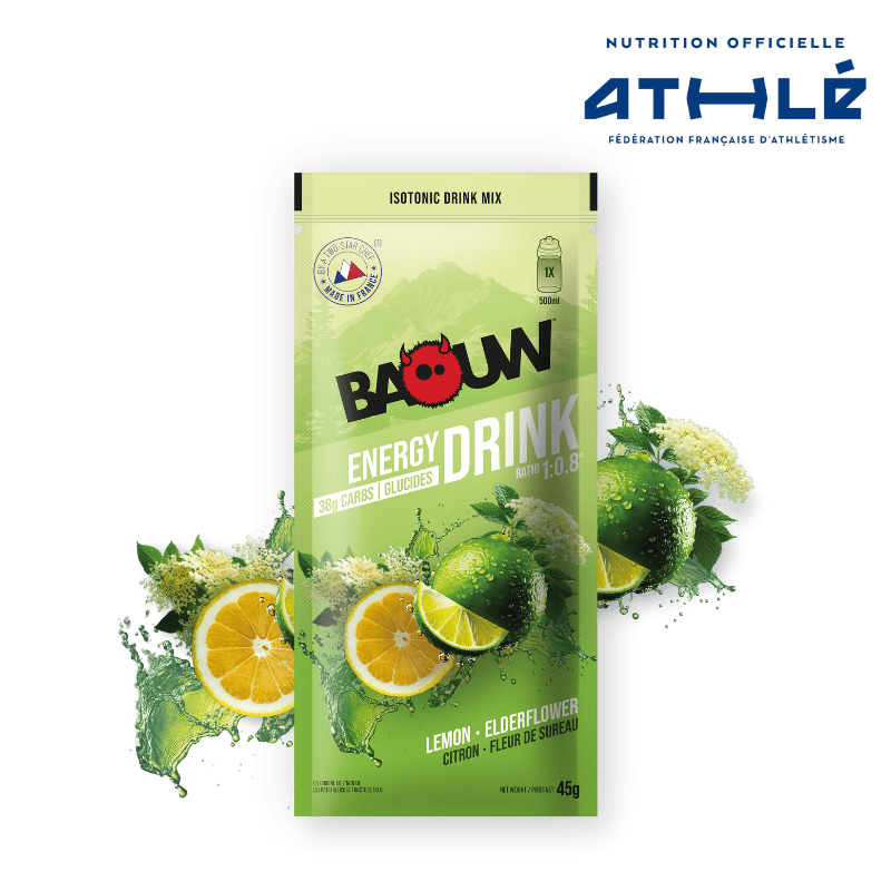 Baouw Energy Drink Sachet Individuel Citron/Fleur de Sureau