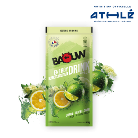 Baouw Energy Drink Sachet Individuel Citron/Fleur de Sureau
