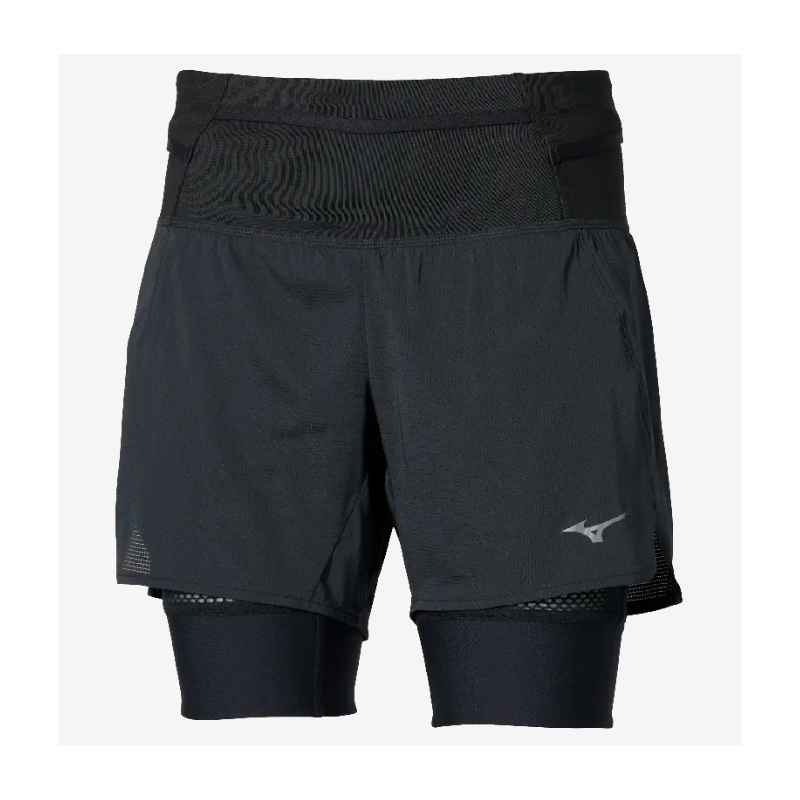 Mizuno Trail Multipocket 2in1 Short Femme Noir