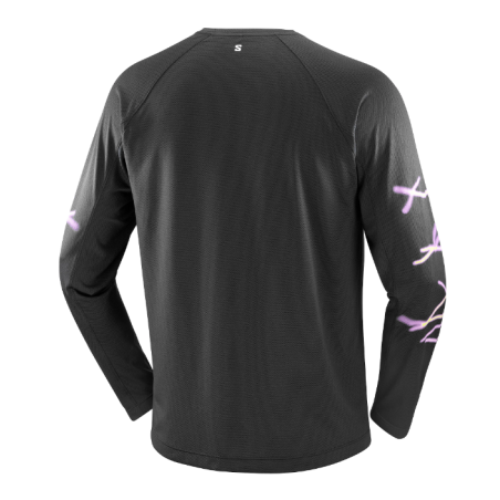 Salomon Shakeout Core LS Tee GFX Homme Deep Black