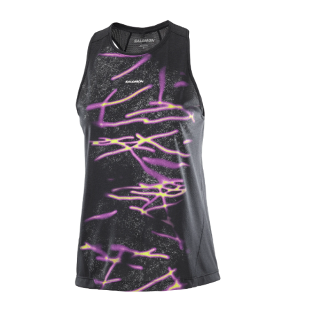 Salomon Shakeout Core Tank GFX Femme Deep Black