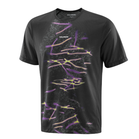 Salomon Shakeout Core SS Tee GFX Homme Deep Black