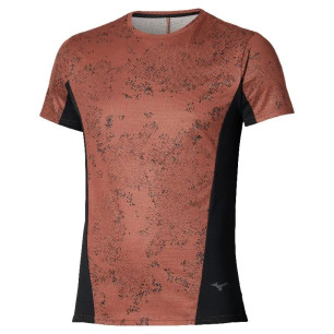 Mizuno Graphic Short Sleeve Tee Homme Copper/Brown
