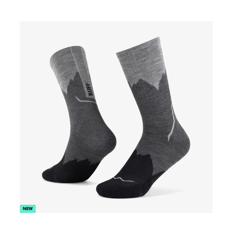 Buff Merino Lightweight Crew Sock Black Buff Merino Lightweight Crew Sock Black