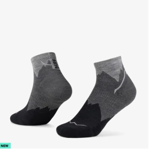 Buff Merino Lightweight Quarter Sock Black