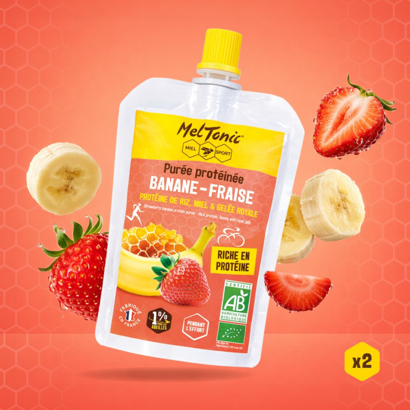 Meltonic Purée Protéinée bio Banane/Fraise