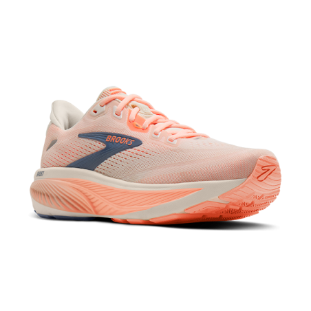 Brooks Ghost 18 Femme Star White/Cyber Peach/Grey