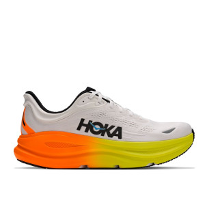 Hoka Bondi 9 Homme White/Neon Tangerine