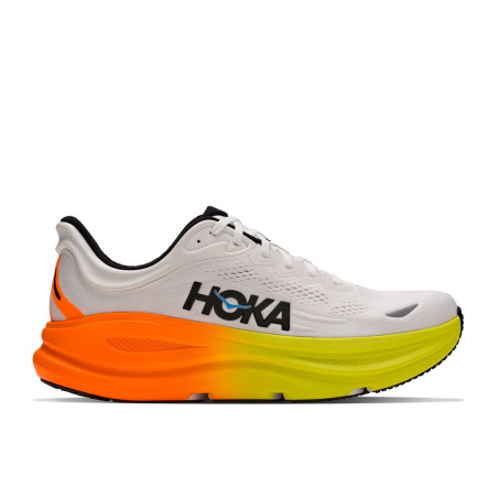 Hoka Bondi 9 Homme White/Neon Tangerine
