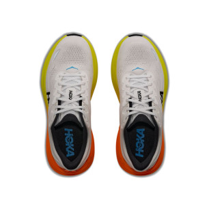 Hoka Bondi 9 Homme White/Neon Tangerine