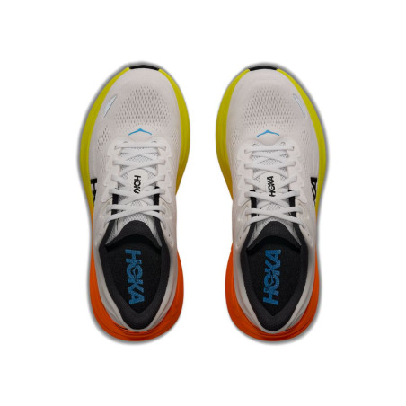 Hoka Bondi 9 Homme White/Neon Tangerine