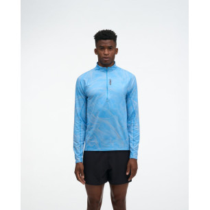 Hoka Skyform Half Zip Clf Prt Homme Mineral Blue Print