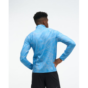 Hoka Skyform Half Zip Clf Prt Homme Mineral Blue Print