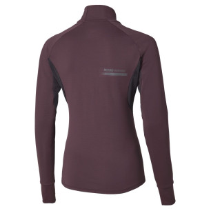 Mizuno Active Warmalite Demi-Zip Manches Longues Femme Raisin