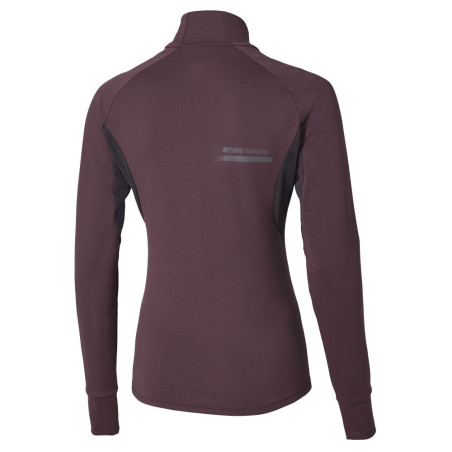 Mizuno Active Warmalite Demi-Zip Manches Longues Femme Raisin