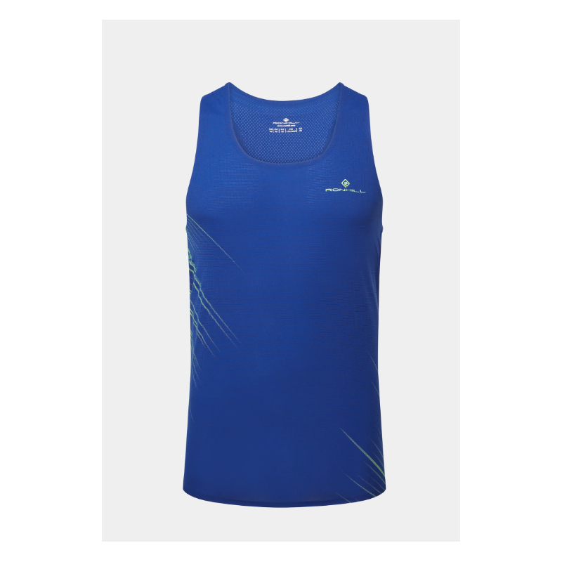 Ronhill Débardeur Tech Race Vest Homme Dark Cobalt/Fluo Green