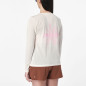 Salomon Shakeout Core LS Tee GFX Femme Whisper White/Pink Frostinf
