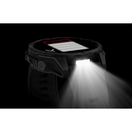 Garmin Fenix 9 47 mm Titanium avec revêtement Carbon Gray DLC et bracelet en silicone noir