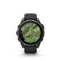 Garmin Fenix 9 47 mm Titanium avec revêtement Carbon Gray DLC et bracelet en silicone noir