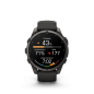 Garmin Fenix 9 47 mm Titanium avec revêtement Carbon Gray DLC et bracelet en silicone noir