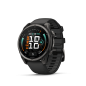 Garmin Fenix 9 47 mm Titanium avec revêtement Carbon Gray DLC et bracelet en silicone noir