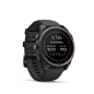 Garmin Fenix 9 47 mm Titanium avec revêtement Carbon Gray DLC et bracelet en silicone noir