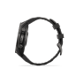 Garmin Fenix 9 47 mm Titanium avec revêtement Carbon Gray DLC et bracelet en silicone noir
