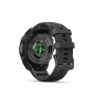 Garmin Fenix 9 47 mm Titanium avec revêtement Carbon Gray DLC et bracelet en silicone noir