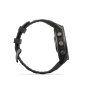 Garmin Fenix 9 47 mm Titanium avec revêtement Carbon Gray DLC et bracelet en silicone noir