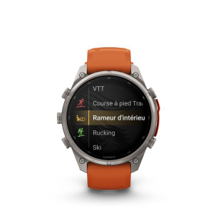 Garmin Fénix 9 Pro – inReach, 47 mm Titanium, Bracelet Silicone Ocre/Orange
