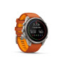 Garmin Fénix 9 Pro – inReach, 47 mm Titanium, Bracelet Silicone Ocre/Orange