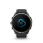 Garmin Fenix 9 Pro Titane Avec Revêtement Carbon Gray DLC Et Bracelet En Silicone Noir/Gris Galet