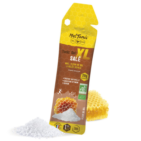 Meltonic Gel Energétique Salé XL Bio - Miel, Fleur De Sel, Gelée Royale