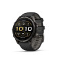 Garmin Fenix 9 Pro – 47mm Titane Avec Revêtement Carbon Gray DLC, Bracelet En Silicone Noir/Gris Galet