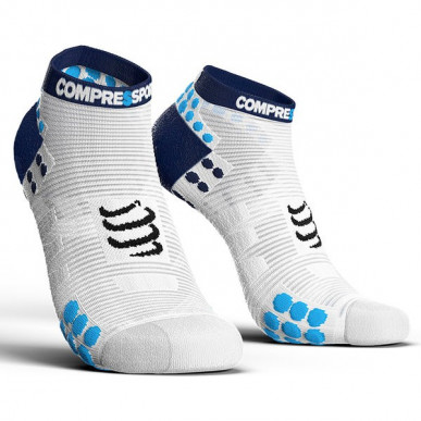 Compressport Racing Socks V3 Run Low White/Blue