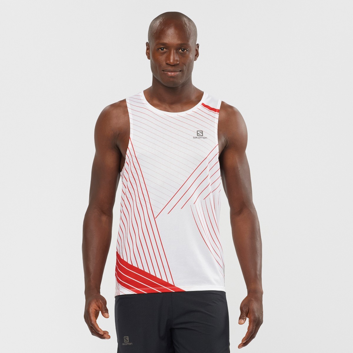 Salomon Sense Aero Tank M White/Goji Berry - ATHLERUNNING